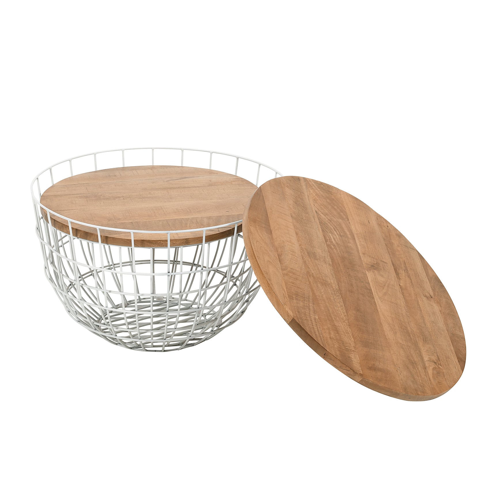 Rondo White 2-Pc Nesting Cocktail Tables Set - Ornate Home