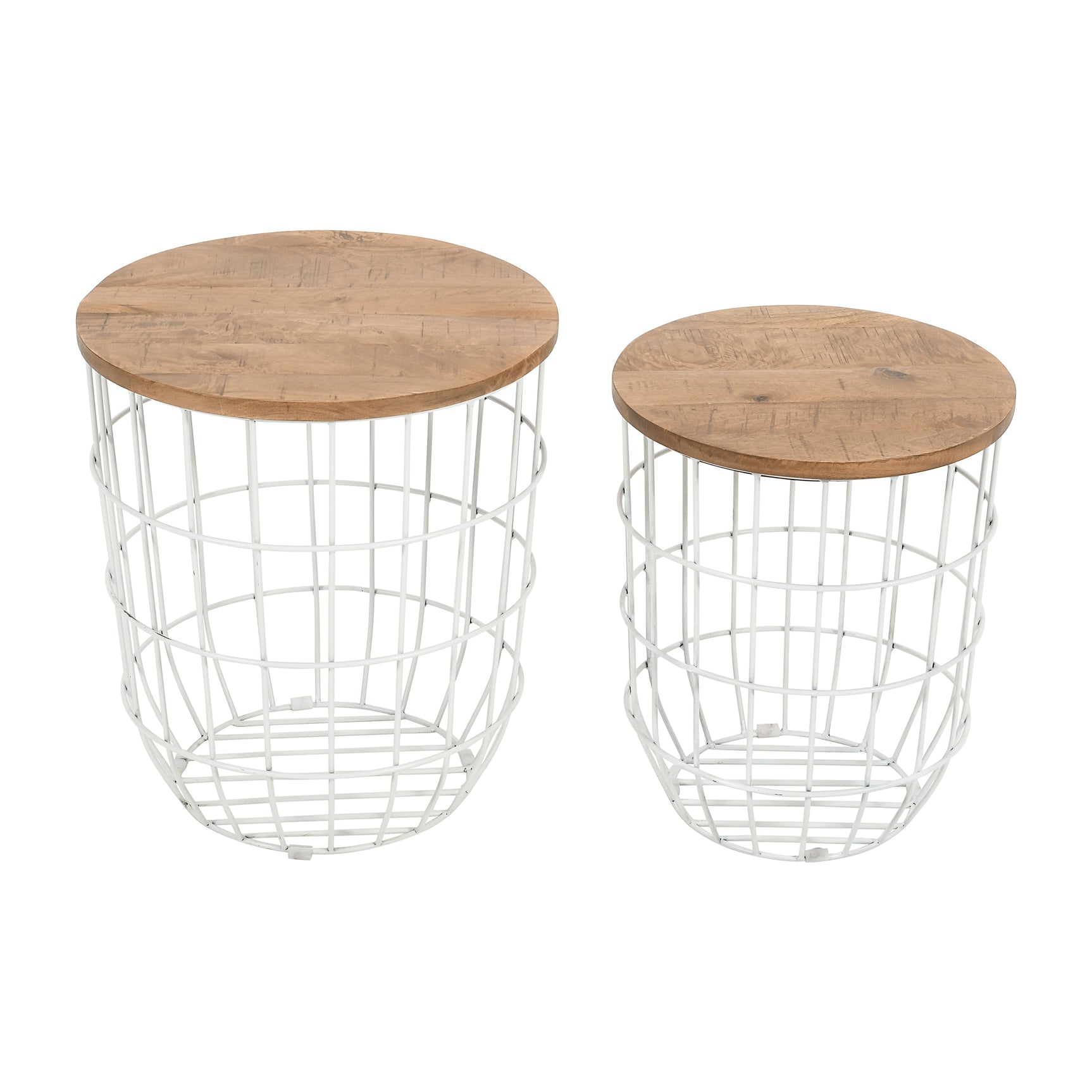 Rondo White 2-Pc Nesting End Tables Set - Ornate Home