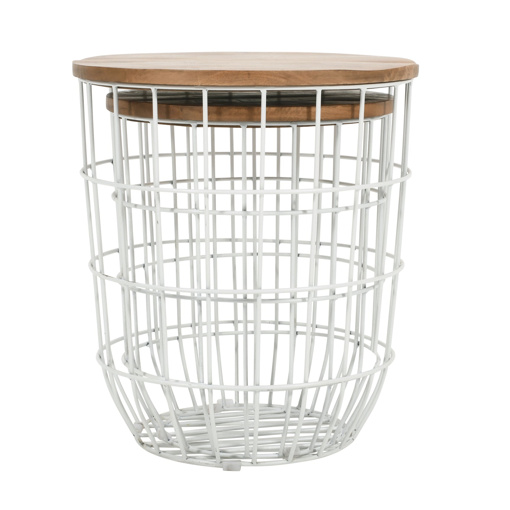 Rondo White 2-Pc Nesting End Tables Set - Ornate Home