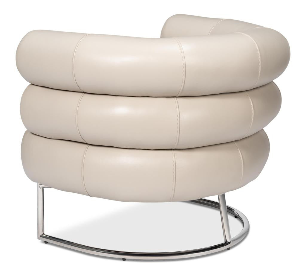 Rondo White Occasional Leather Chair - Ornate Home