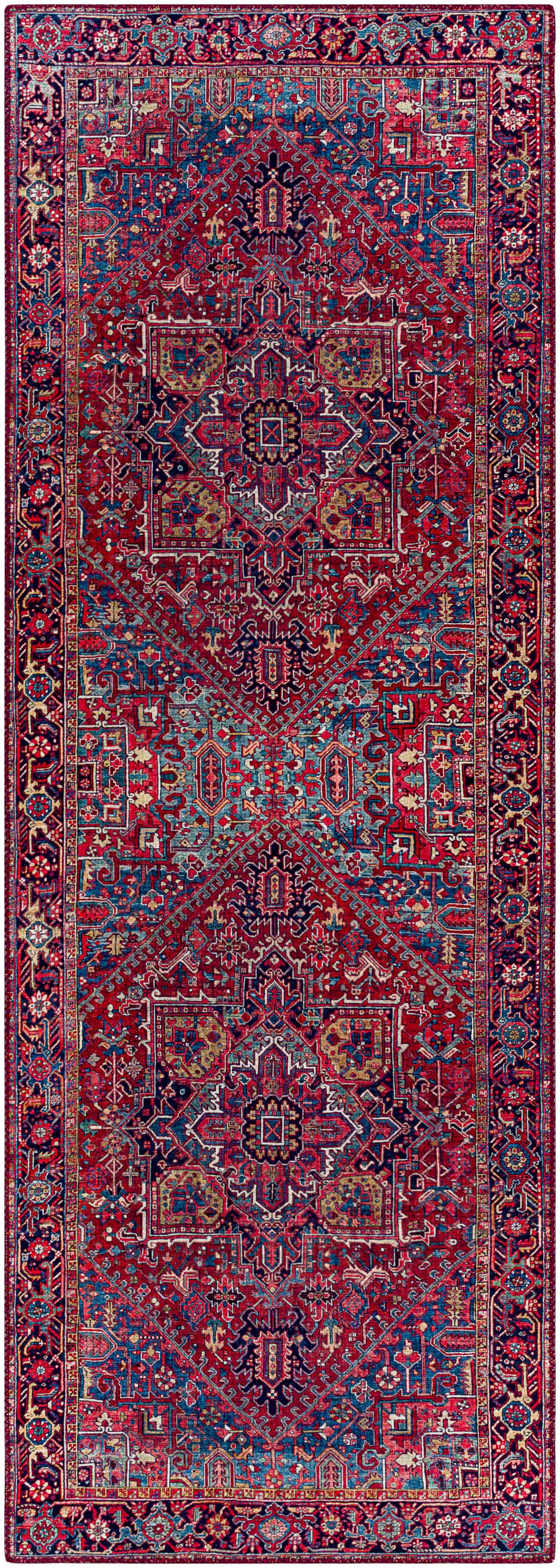 Ronneby Red Traditional Area Rug - Ornate Home