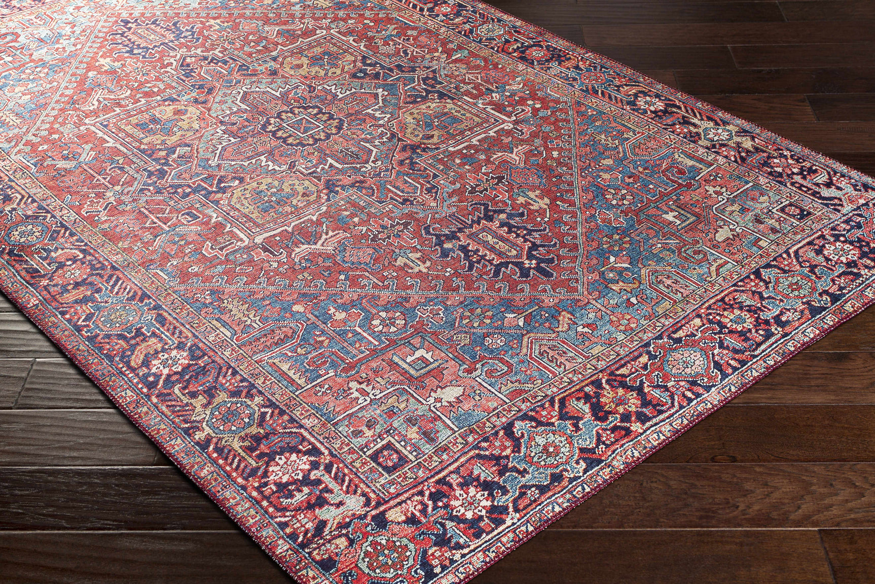Ronneby Red Traditional Area Rug - Ornate Home