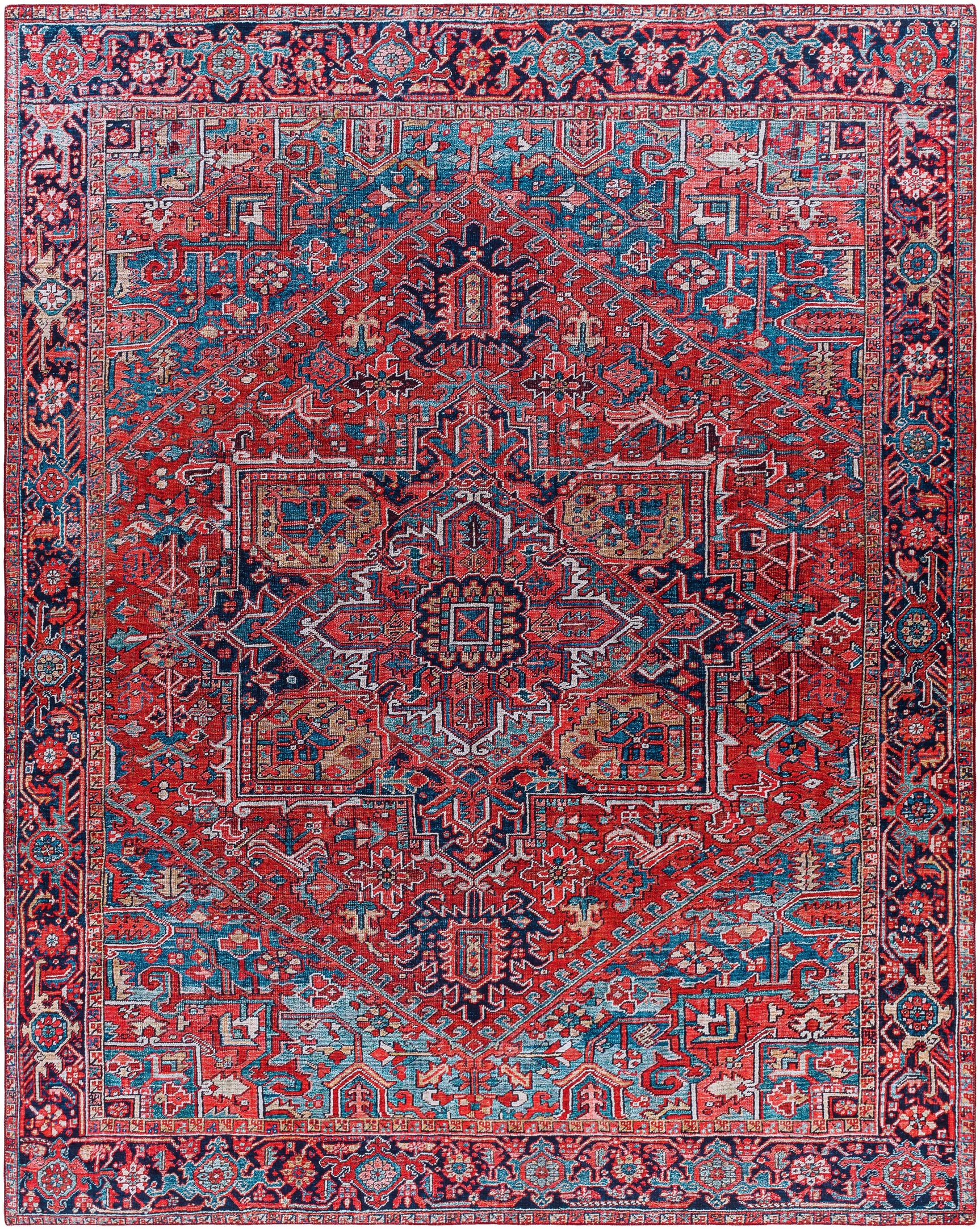 Ronneby Red Traditional Area Rug - Ornate Home