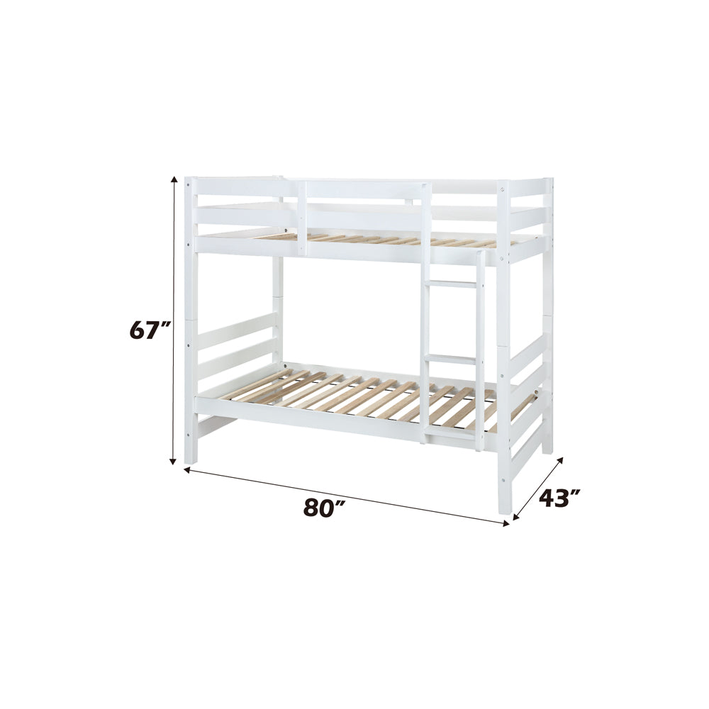 Ronnie White Bunk Bed (Twin/Twin) - Ornate Home