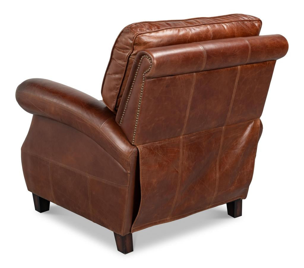 Roosevelt Brown Leather Recliner - Ornate Home