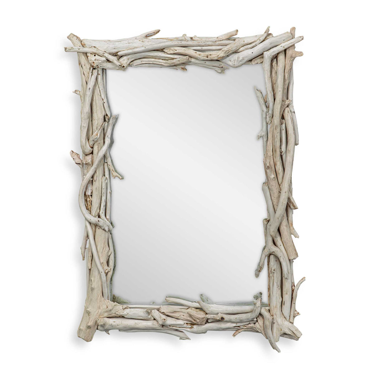 Rooted Reflection Bleached Teak Mirror - Ornate Home