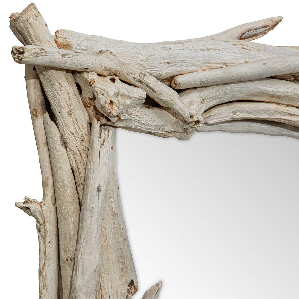 Rooted Reflection Bleached Teak Mirror - Ornate Home