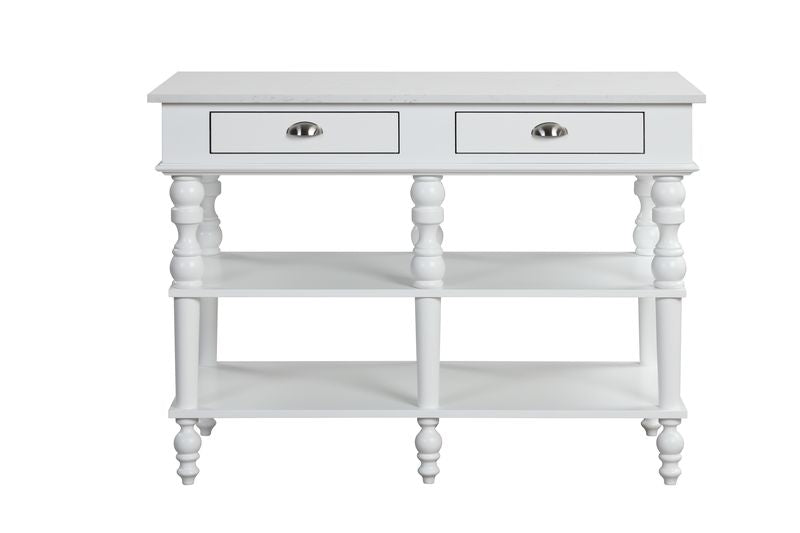 Rorratt Faux Marble & White Kitchen Island - Ornate Home