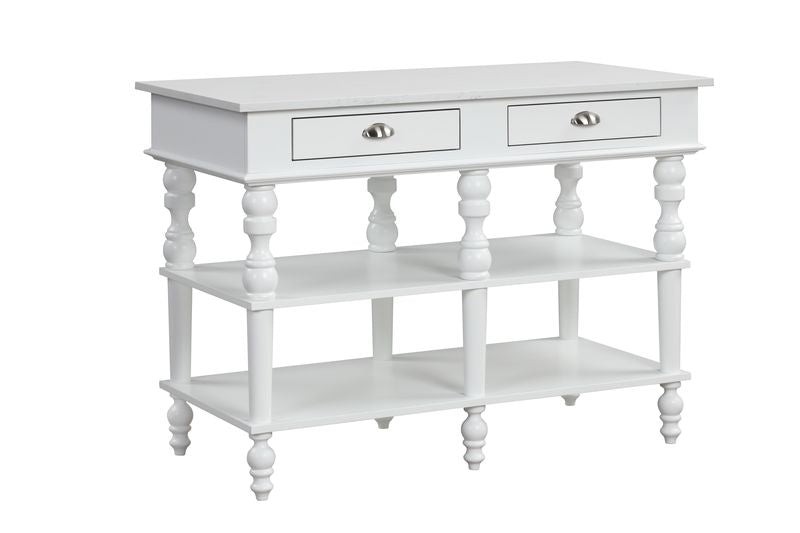 Rorratt Faux Marble & White Kitchen Island - Ornate Home