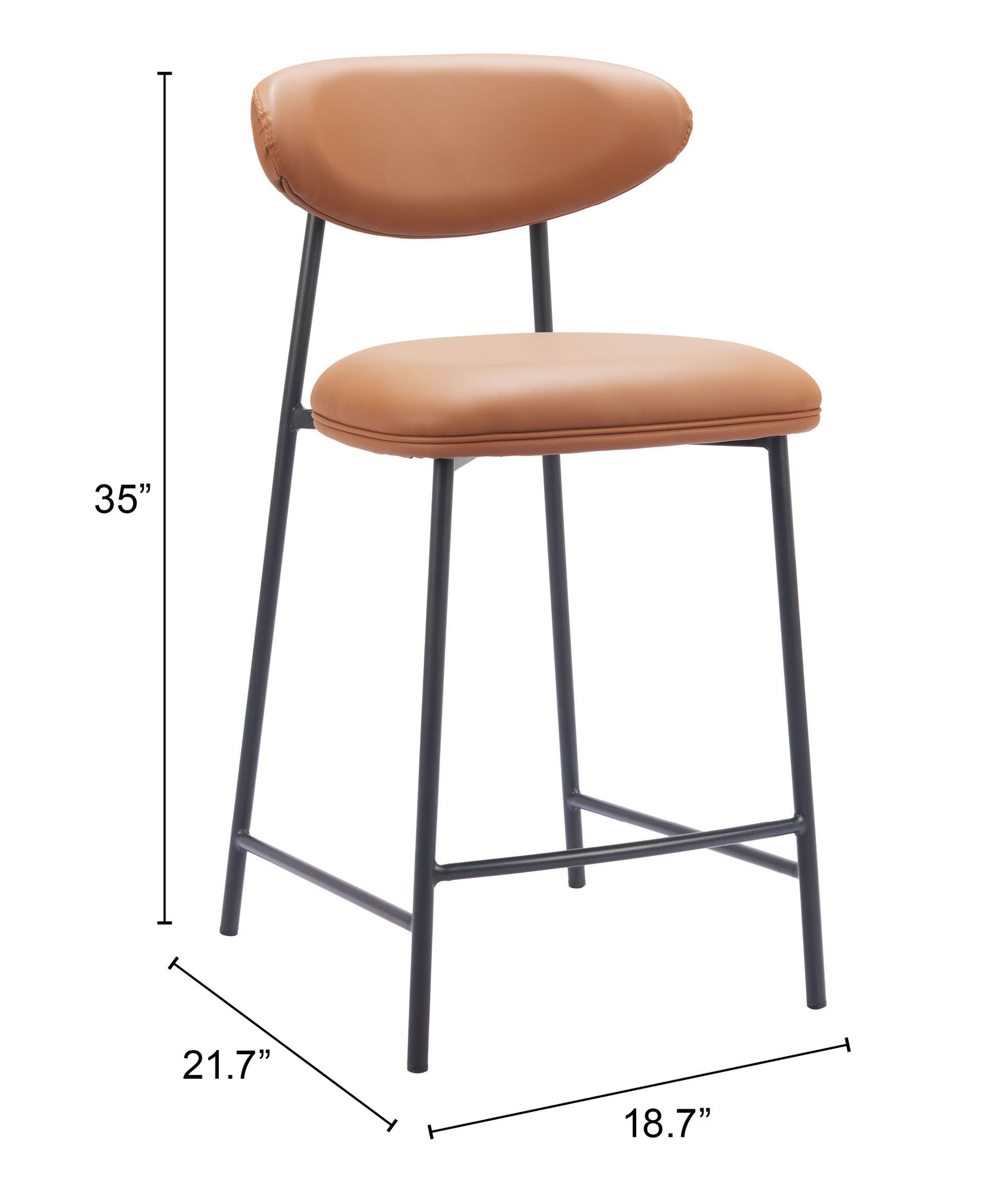 Rorun Brown Counter Stool (Set of 2) - Ornate Home