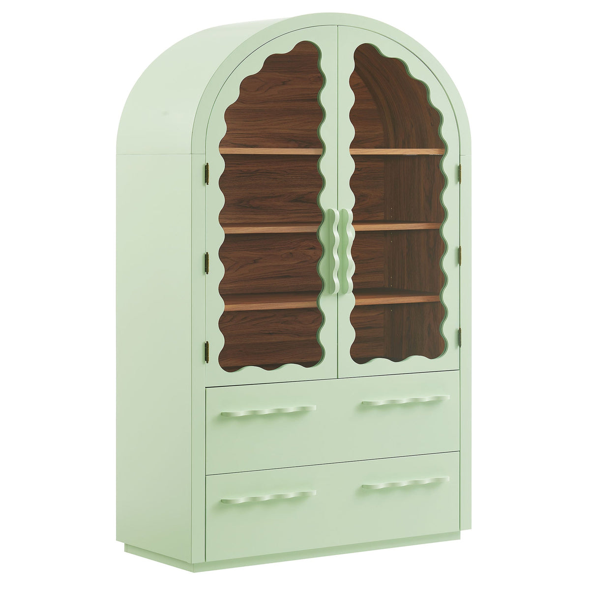 Rory Sage Walnut 76 Inch Arched Display Cabinet