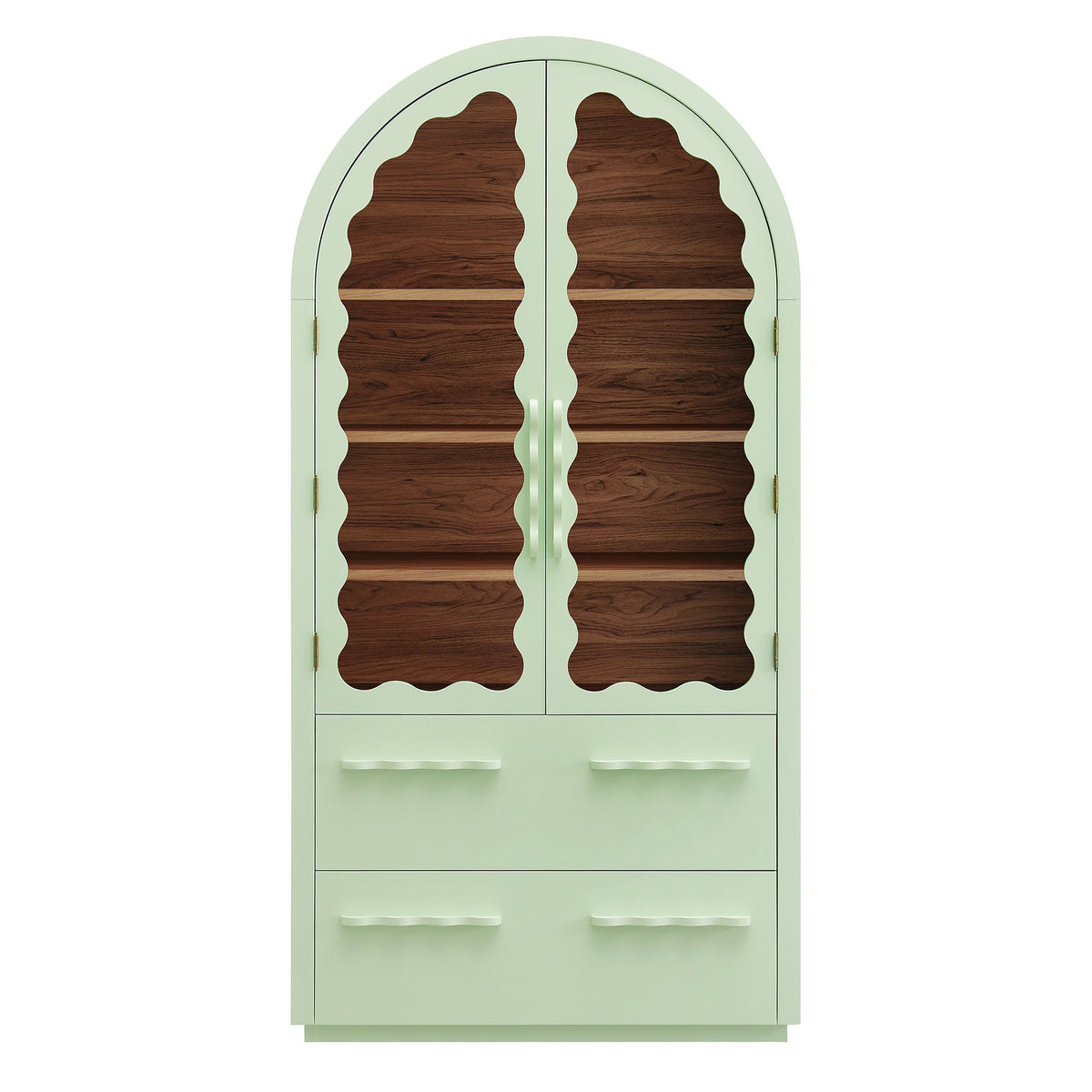 Rory Sage Walnut 76 Inch Arched Display Cabinet