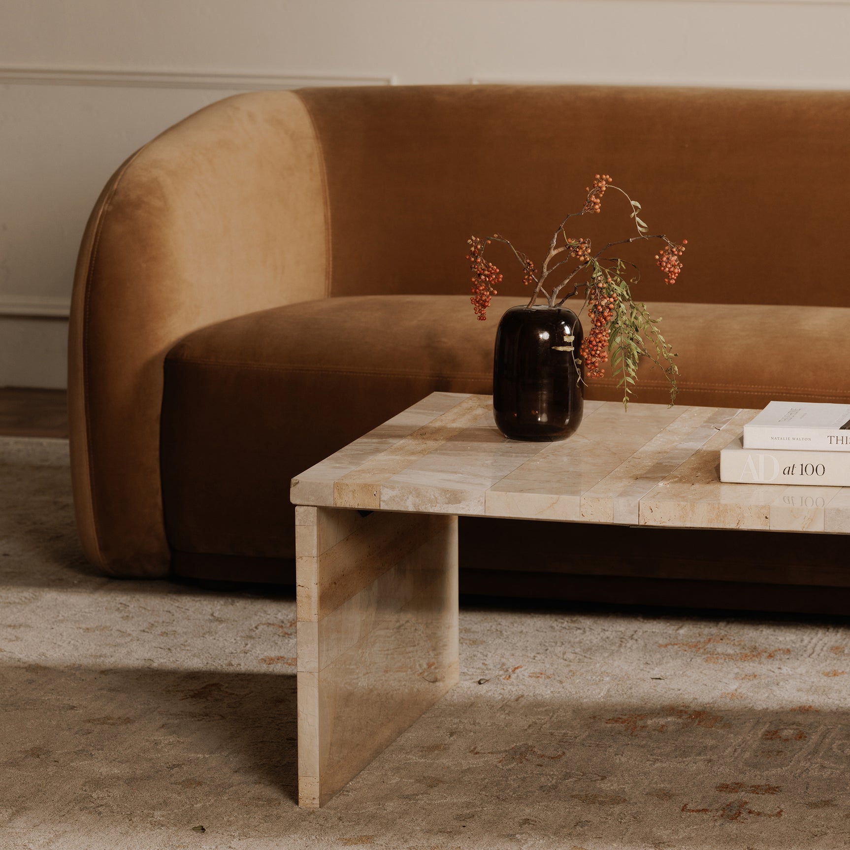 Rosa Multicolor Marble Coffee Table - Ornate Home