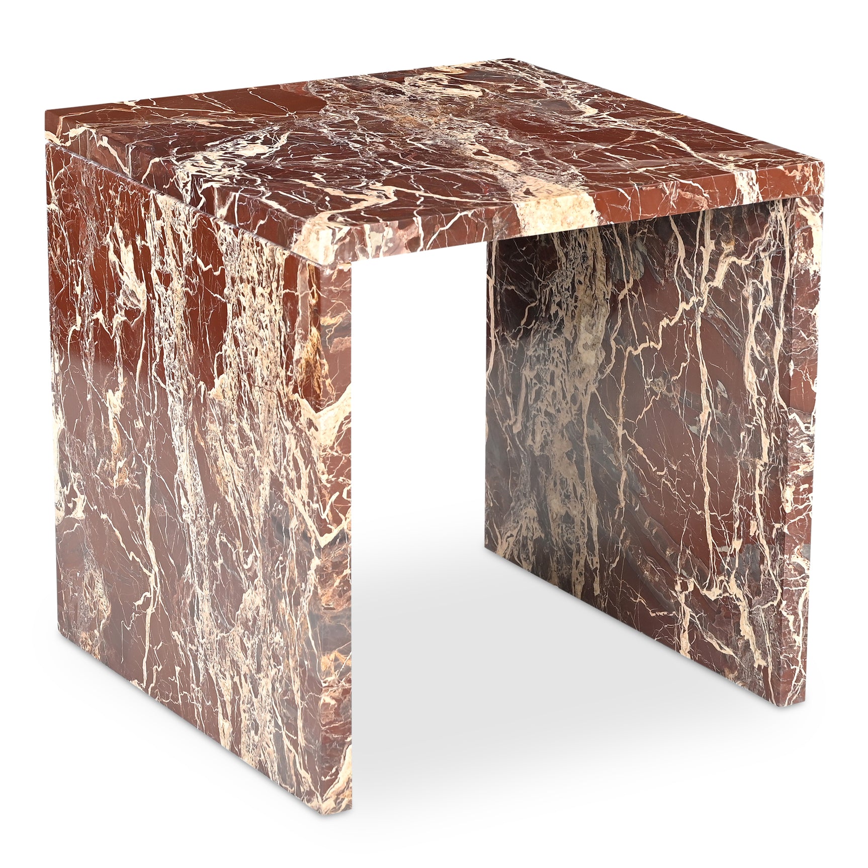 Rosa Rosso Levanto Marble Accent Table - Ornate Home