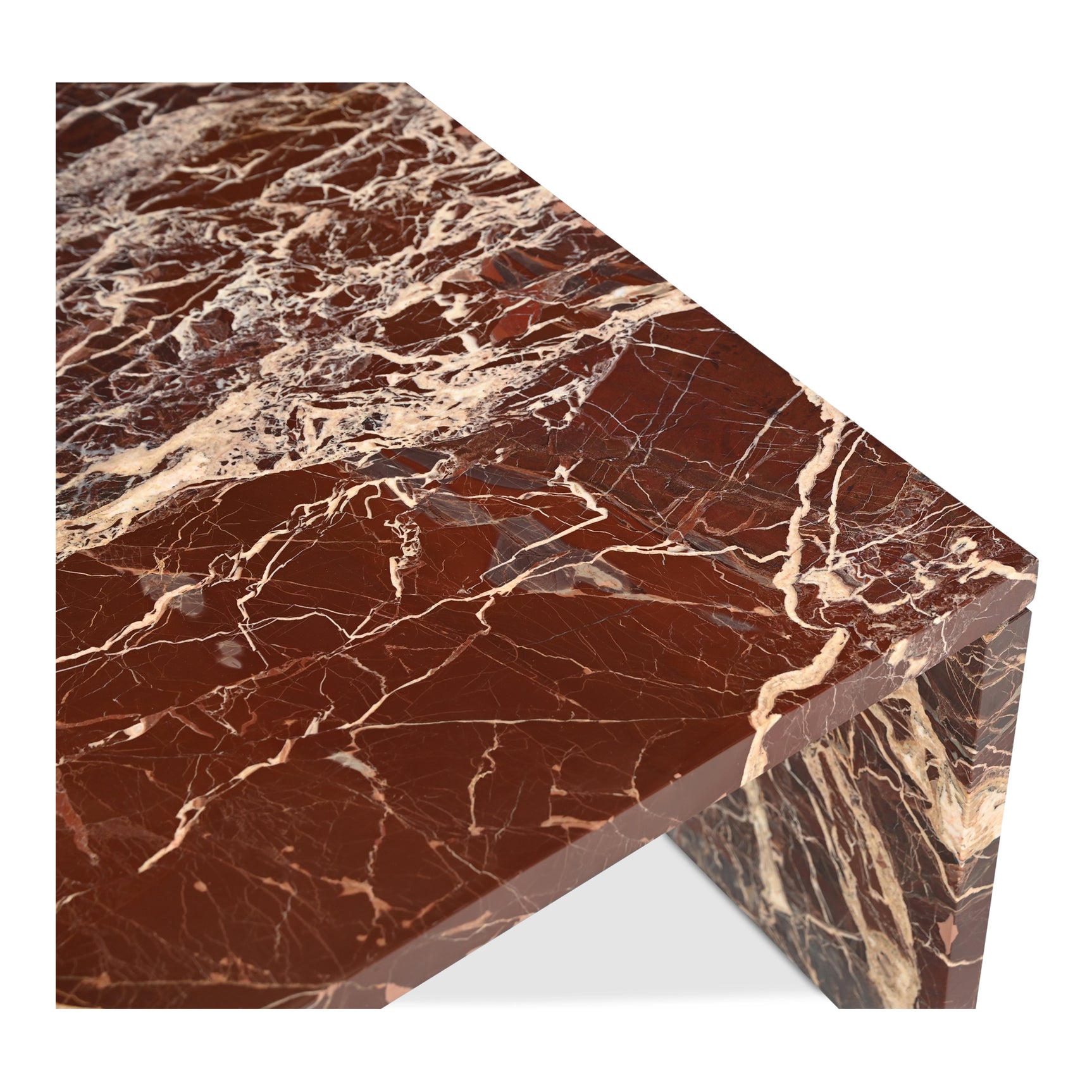 Rosa Rosso Levanto Marble Coffee Table - Ornate Home