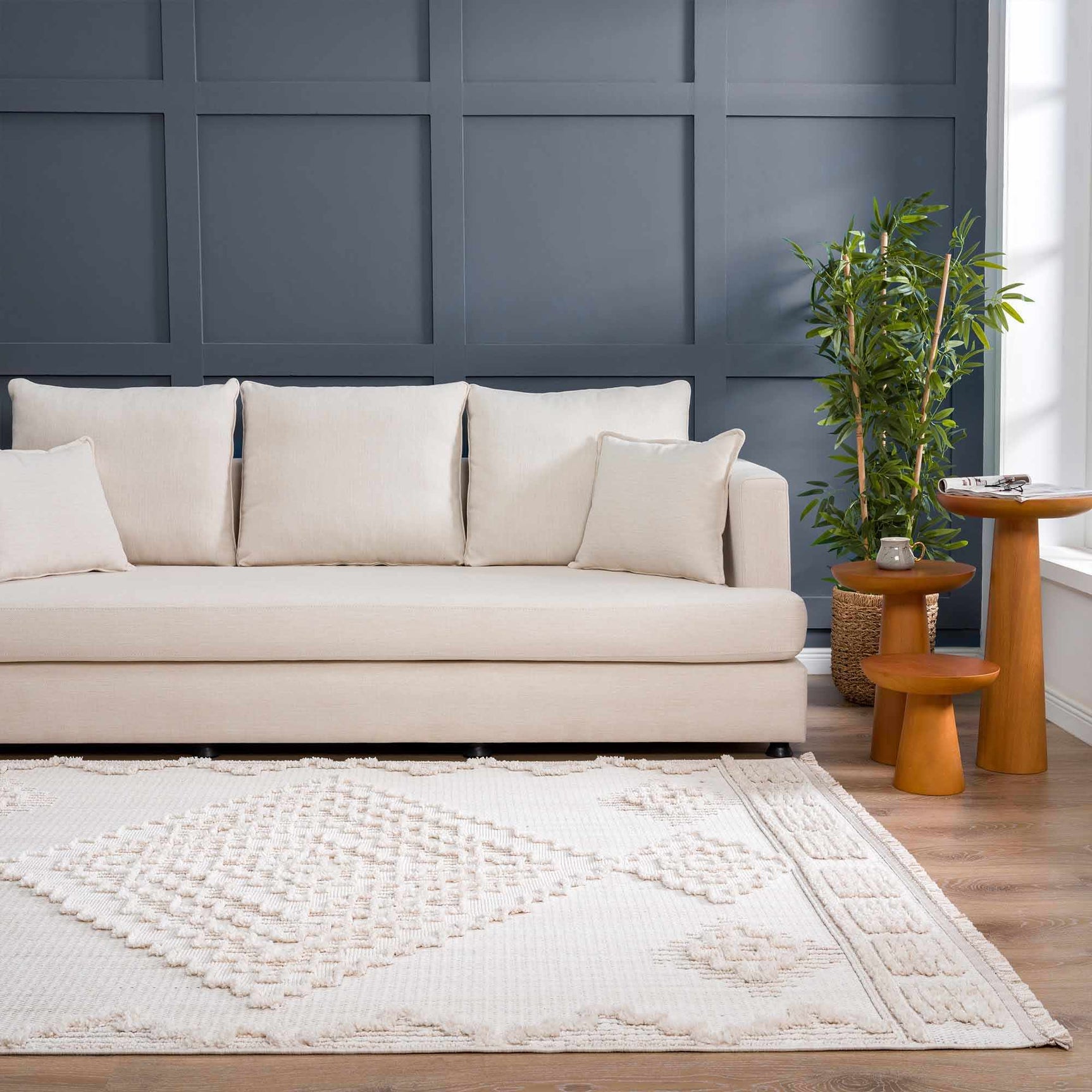 Rosales Cream High&Low Area Rug - Ornate Home