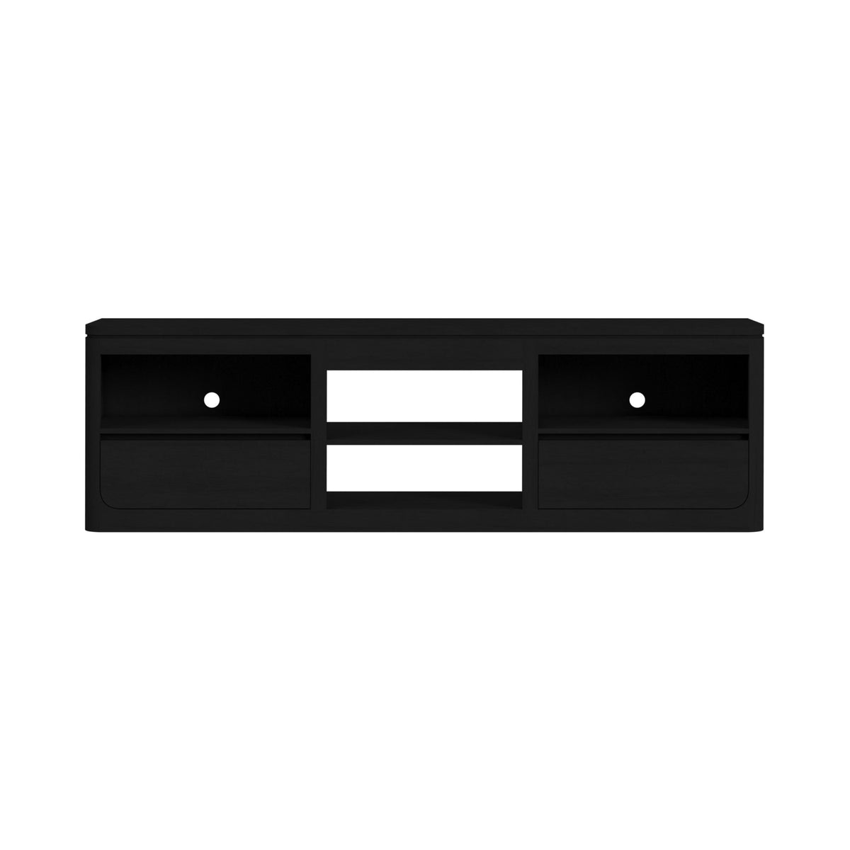 Rosalie Black 82" TV Console without Fireplace Insert - Ornate Home