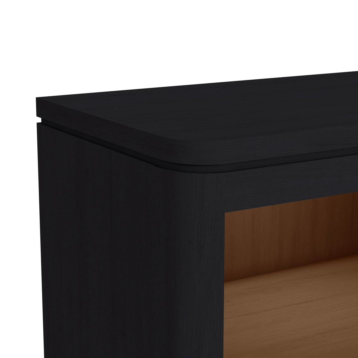 Rosalie Black Nightstand with USB and LED - Ornate Home