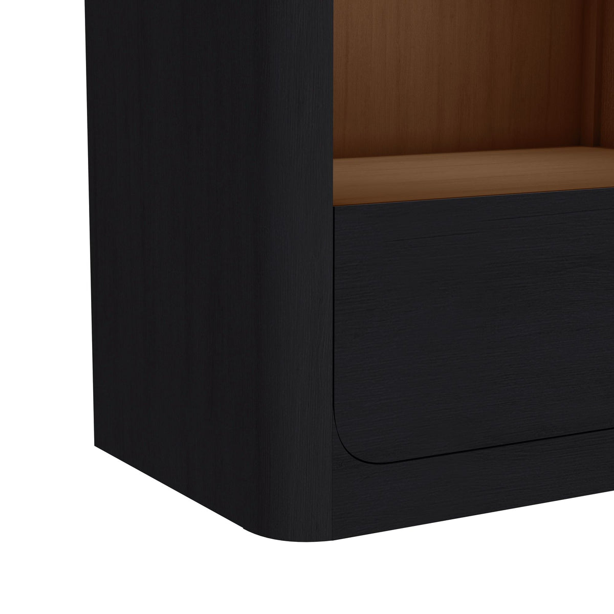 Rosalie Black Nightstand with USB and LED - Ornate Home