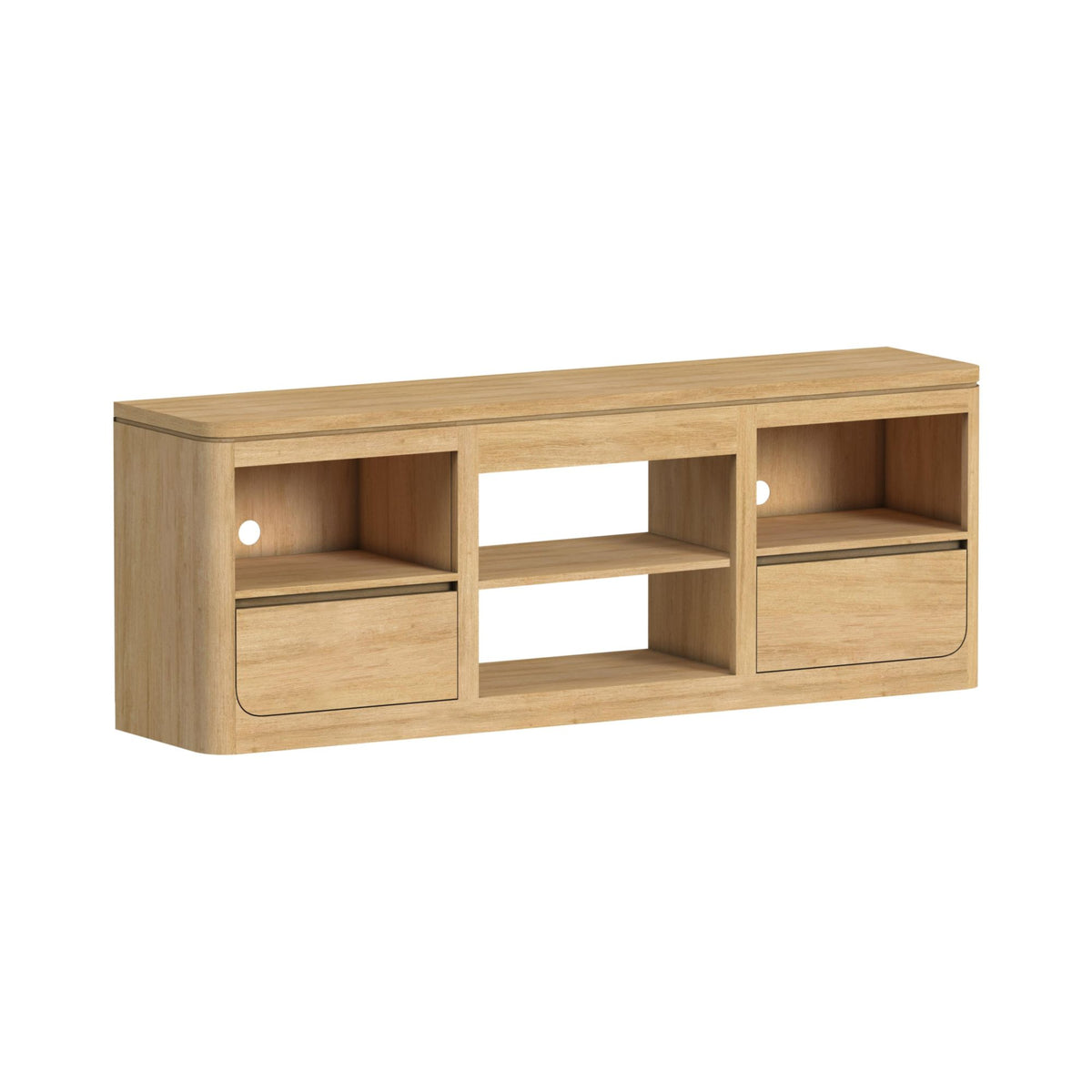 Rosalie Natural 71" TV Console without Fireplace Insert - Ornate Home