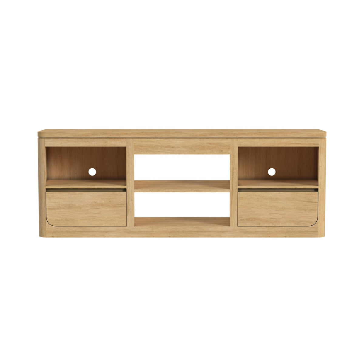 Rosalie Natural 71" TV Console without Fireplace Insert - Ornate Home