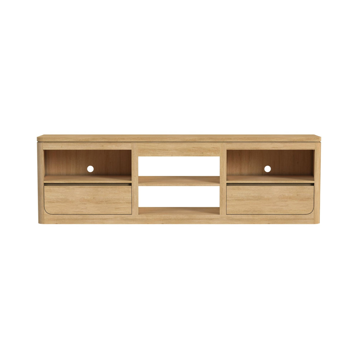 Rosalie Natural 82" TV Console without Fireplace Insert - Ornate Home