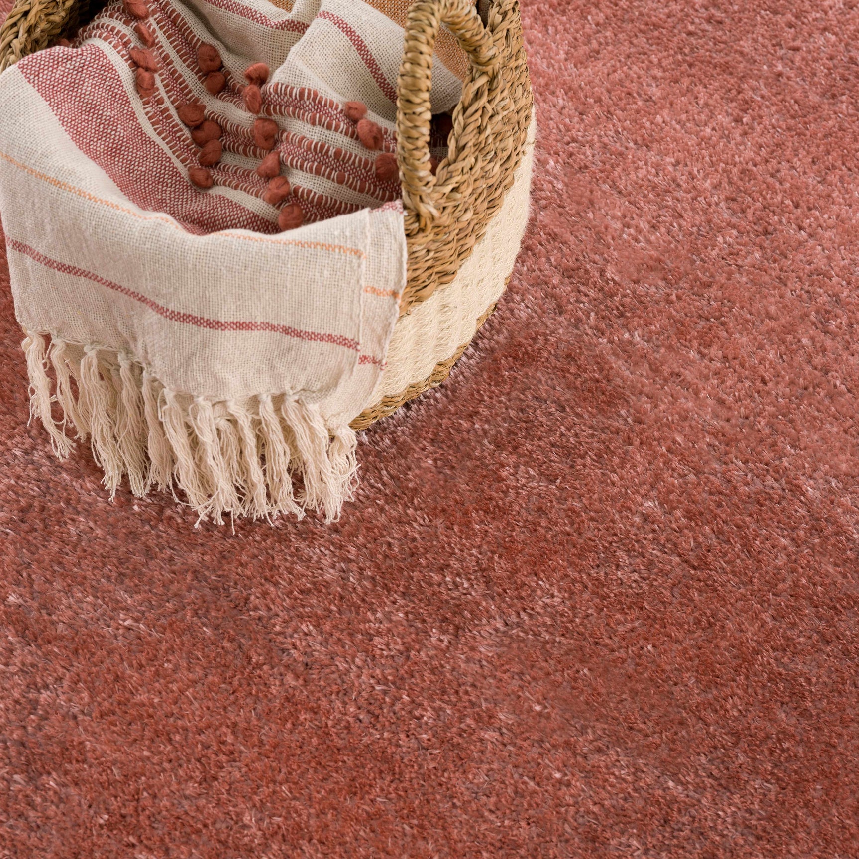 Rosava Dusty Pink Subtle Wavy Abstract Modern Minimalist Polyester Machine Woven Area Rug - Clearance - Ornate Home