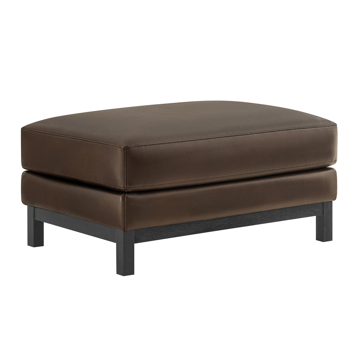 Roscoe Espresso Vegan Leather Ottoman - Ornate Home