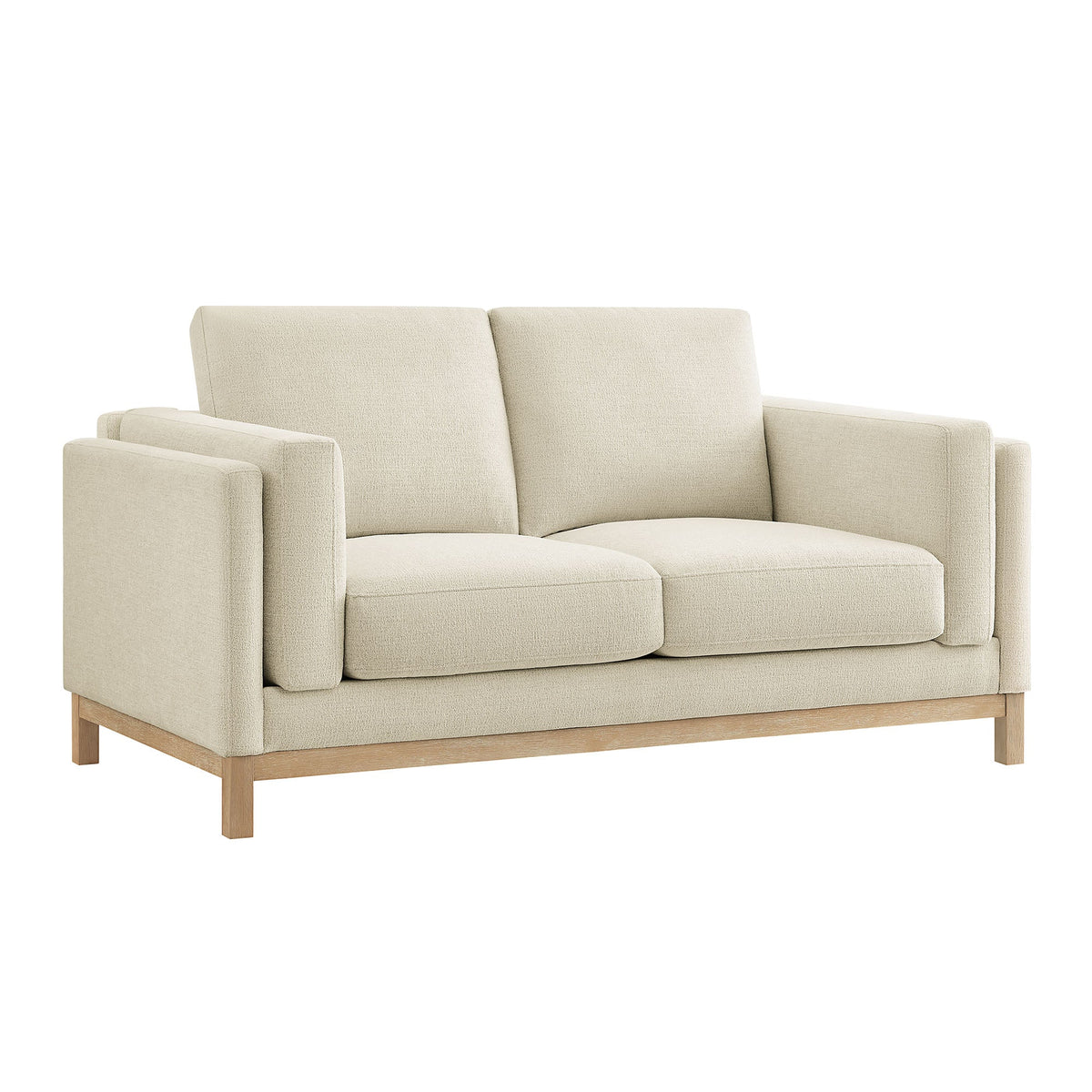 Roscoe Ivory 63 inch Fabric Loveseat - Ornate Home