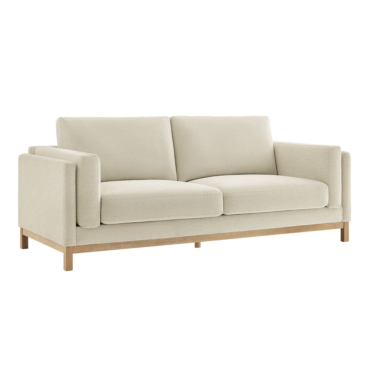 Roscoe Ivory 81 inch Fabric Sofa - Ornate Home