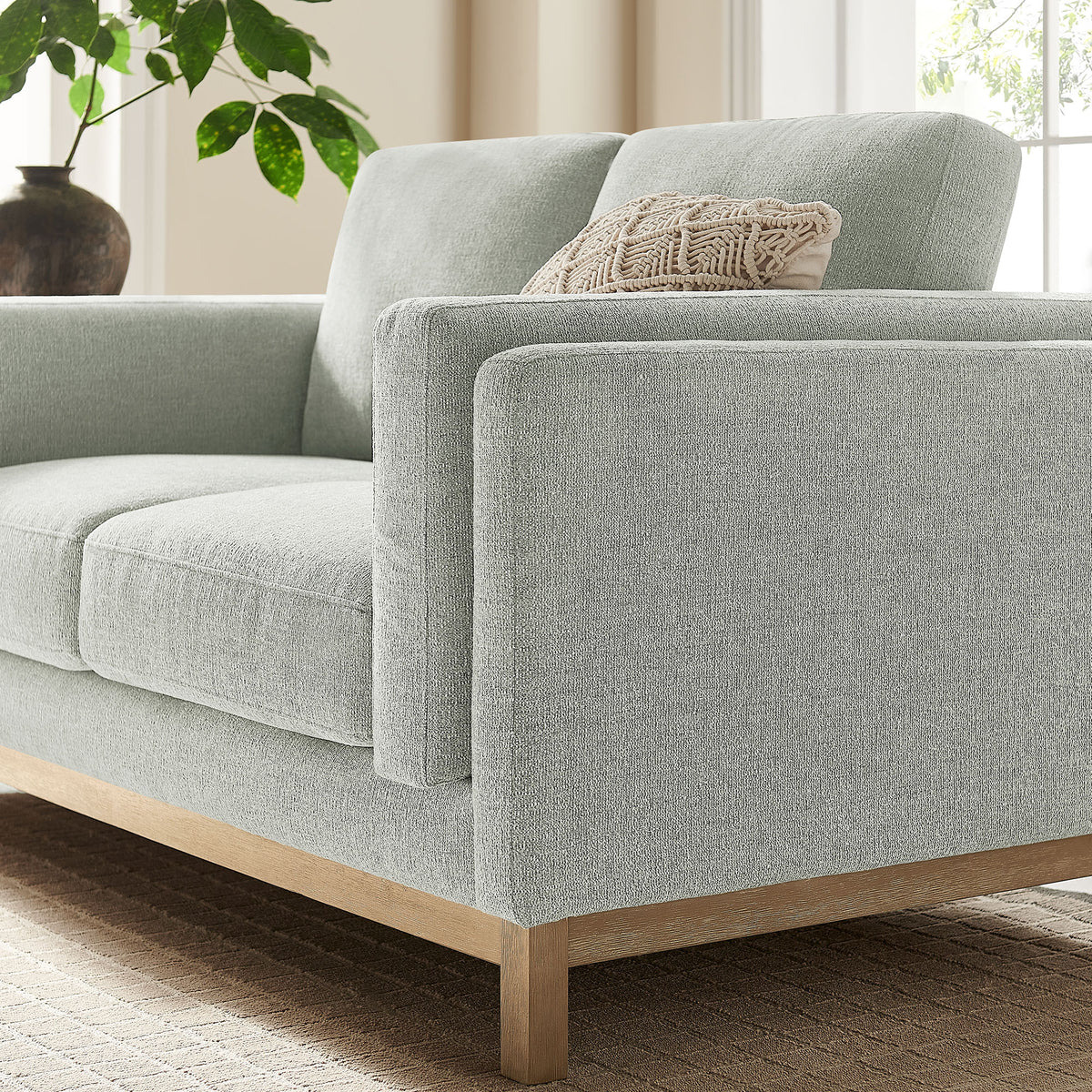 Roscoe Mist 63 inch Fabric Loveseat - Ornate Home