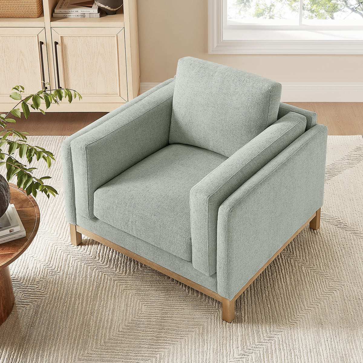 Roscoe Mist Fabric Armchair - Ornate Home