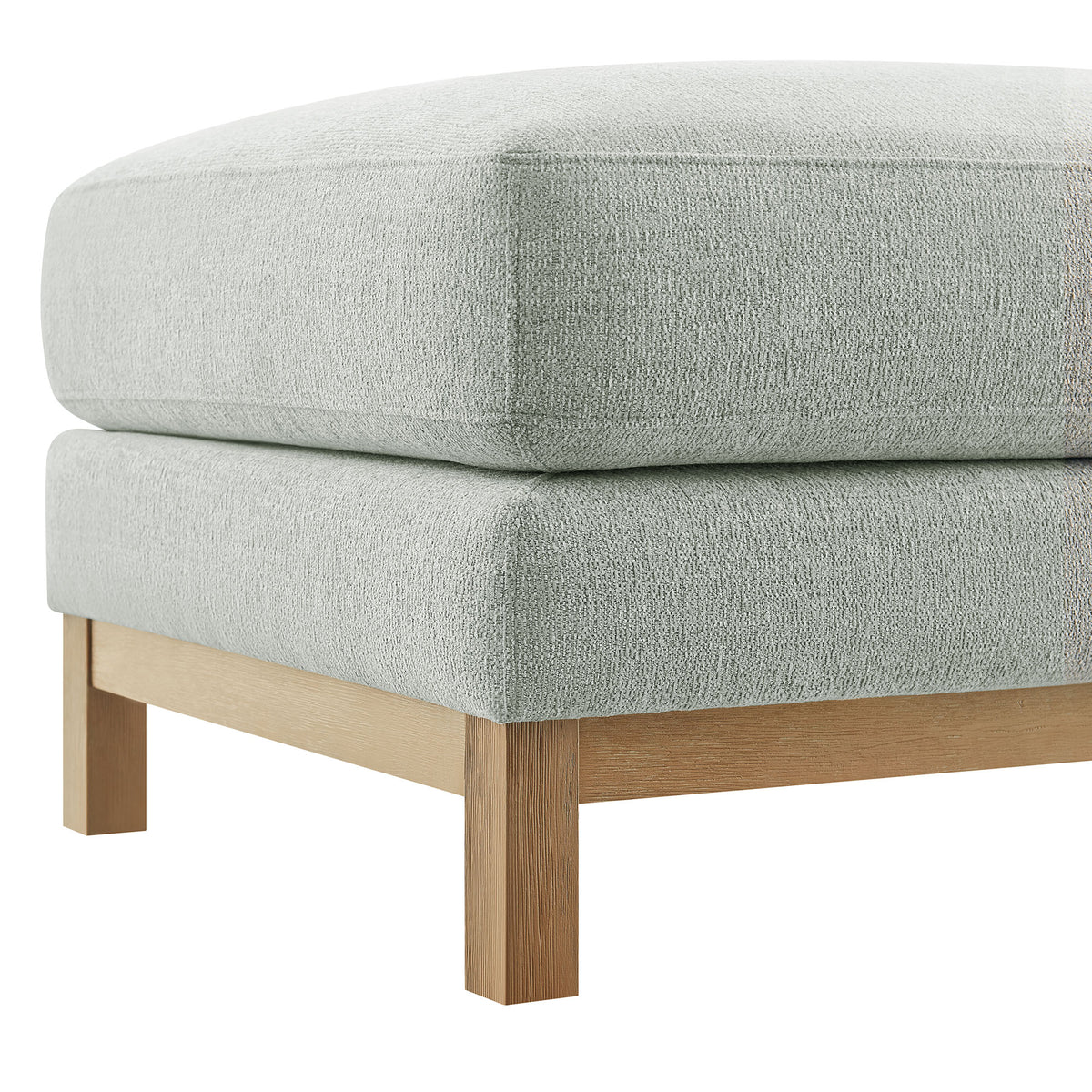 Roscoe Mist Fabric Ottoman - Ornate Home