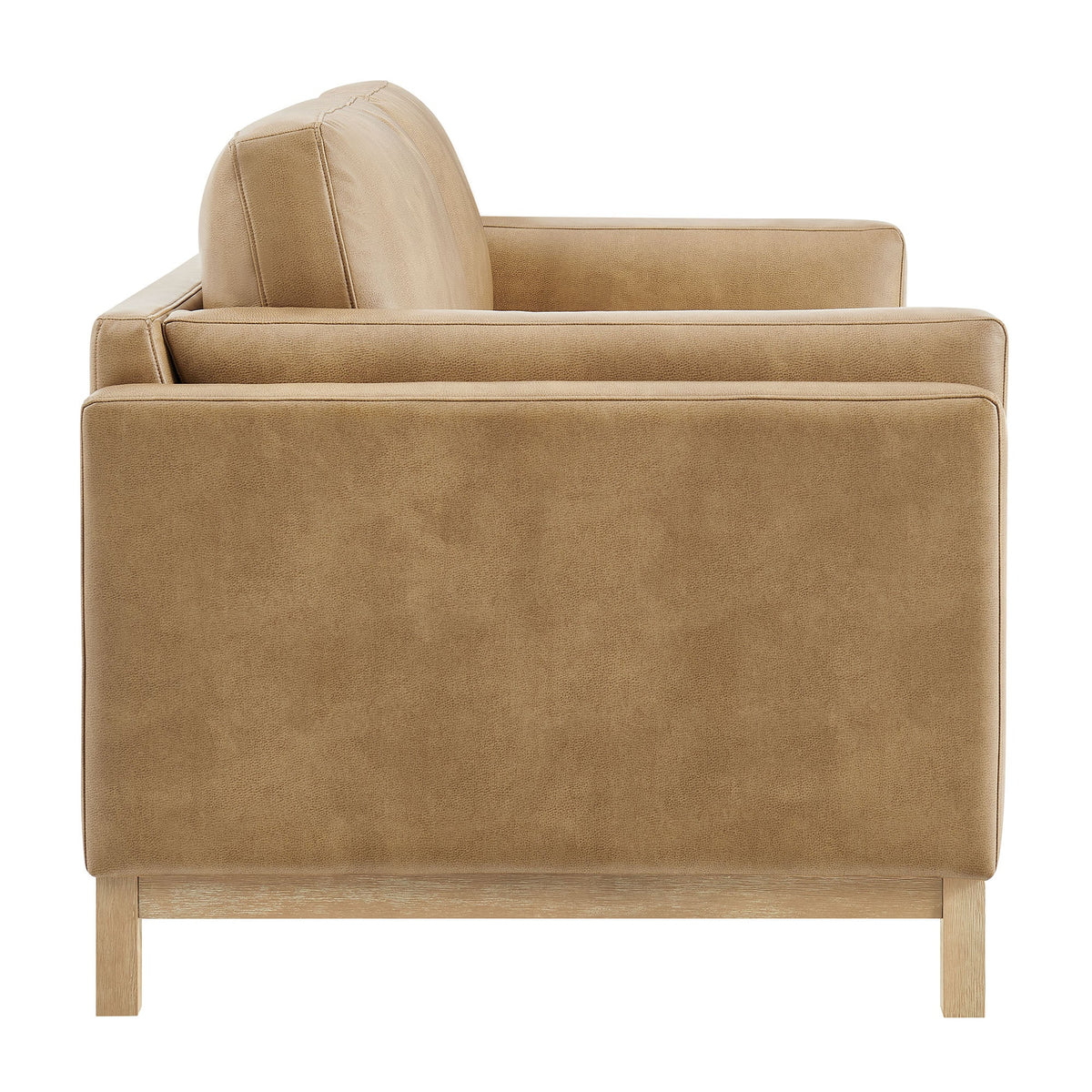 Roscoe Toast 81 inch Vegan Leather Sofa - Ornate Home