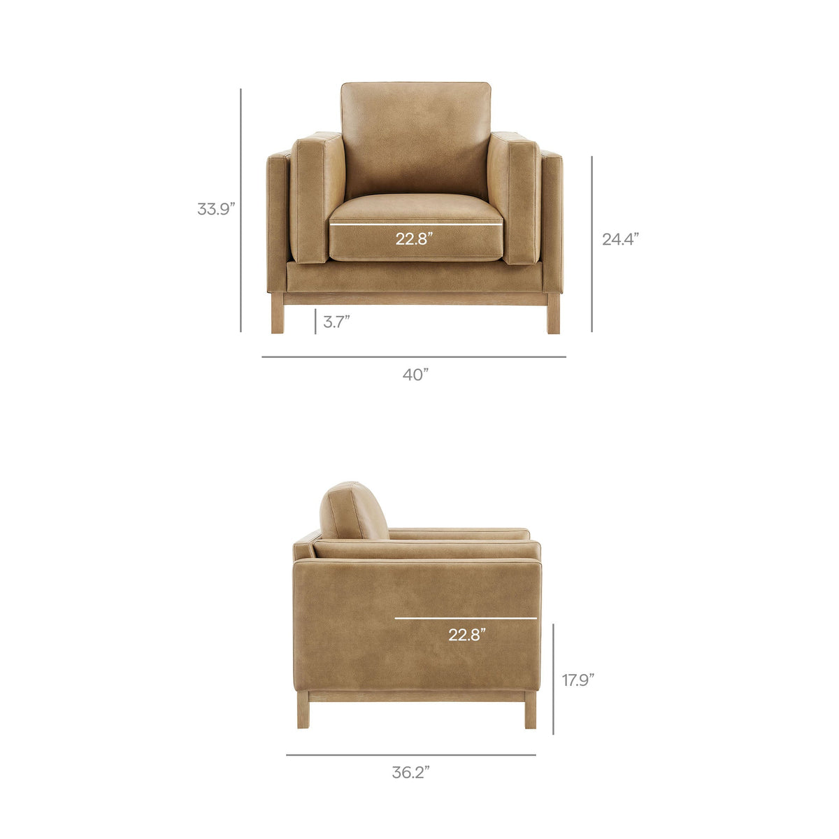 Roscoe Toast Vegan Leather Armchair - Ornate Home