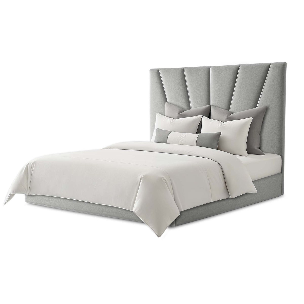 Rose Chrome/Gray Queen Lift Up Storage Bed