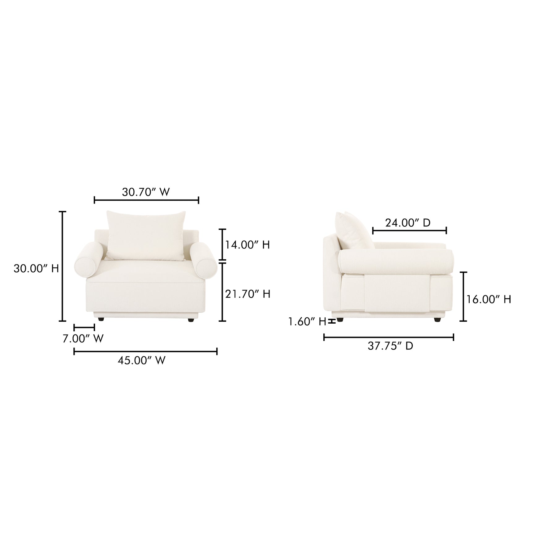 Rosello White Armchair - Ornate Home