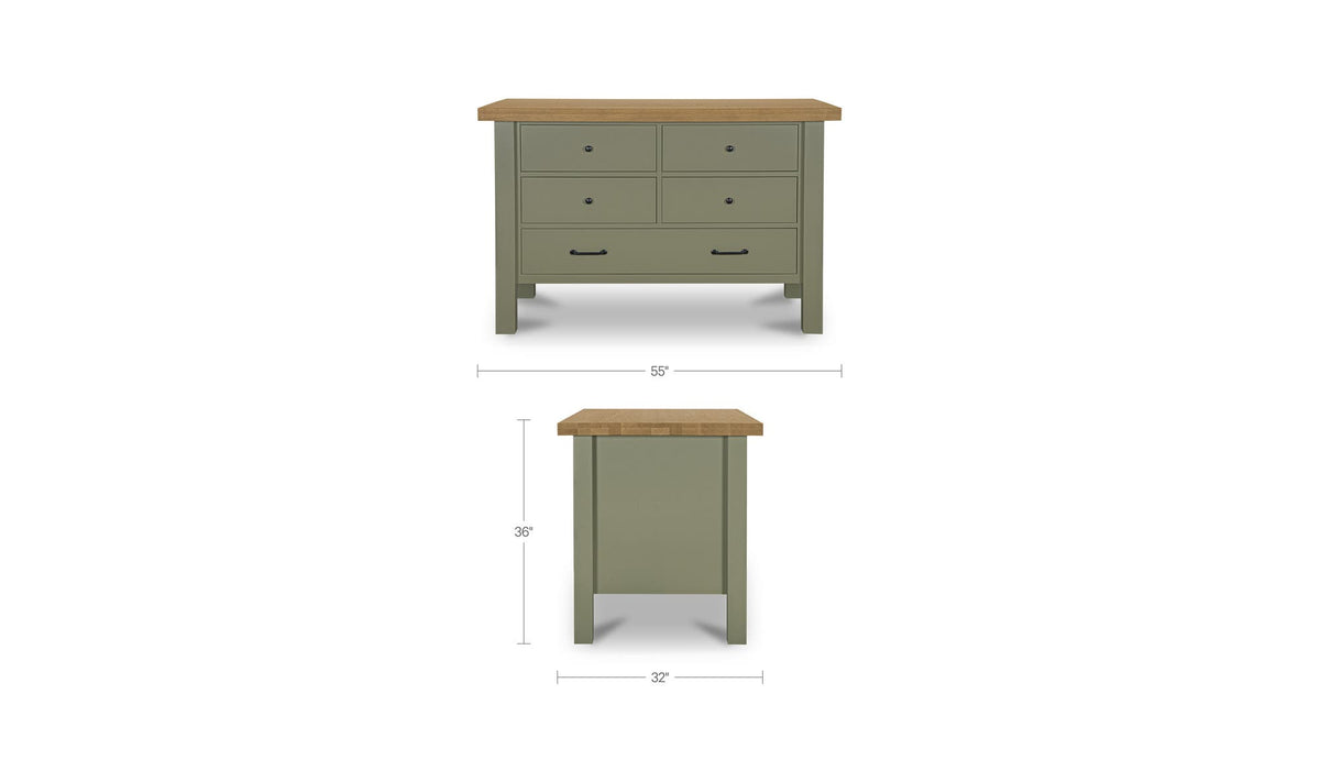 Rosemary Green Kitchen Island - Ornate Home
