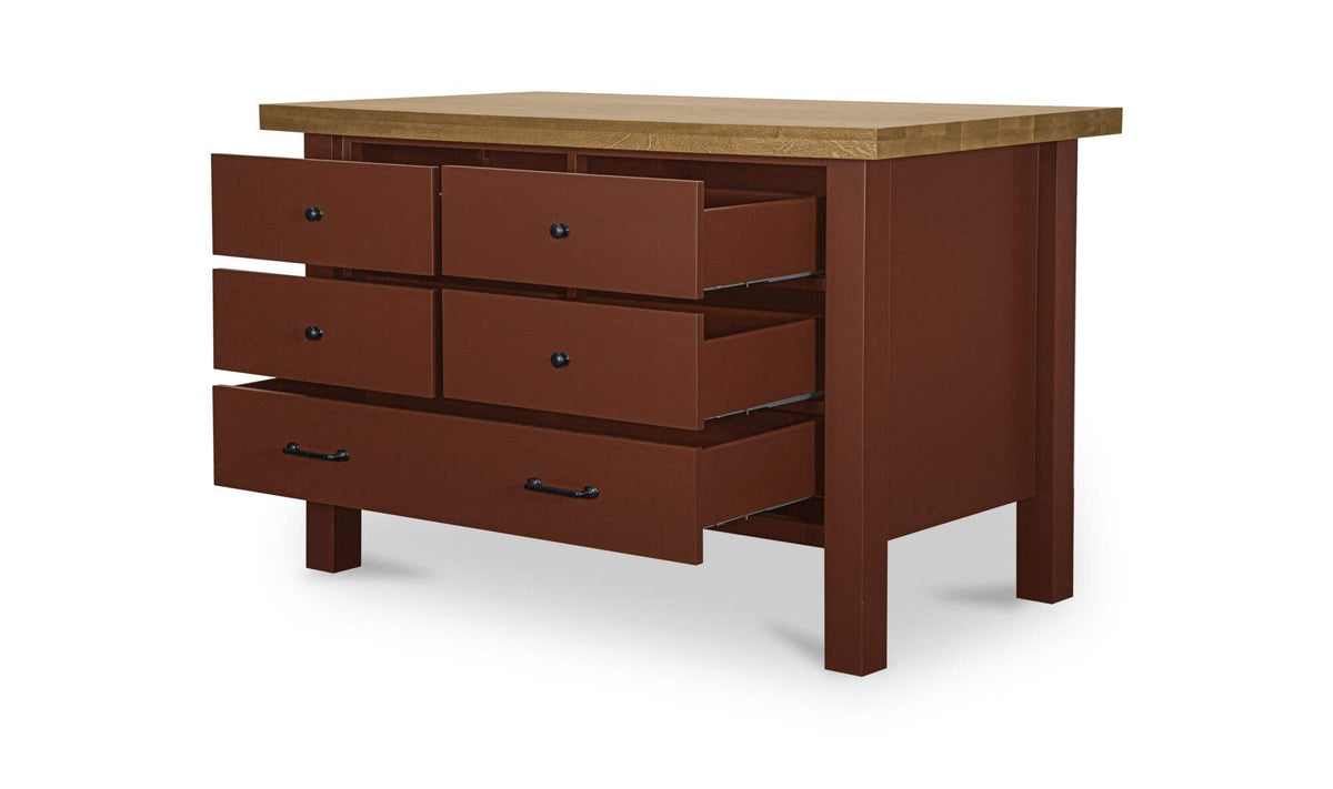 Rosemary Red Kitchen Island - Ornate Home