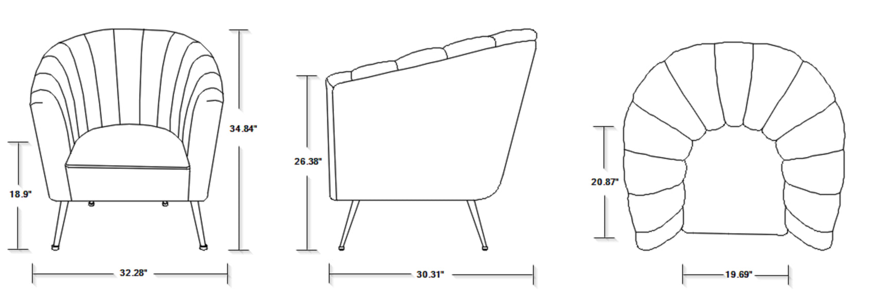 Rosemont Accent Chair in Blue and Gold - Ornate Home