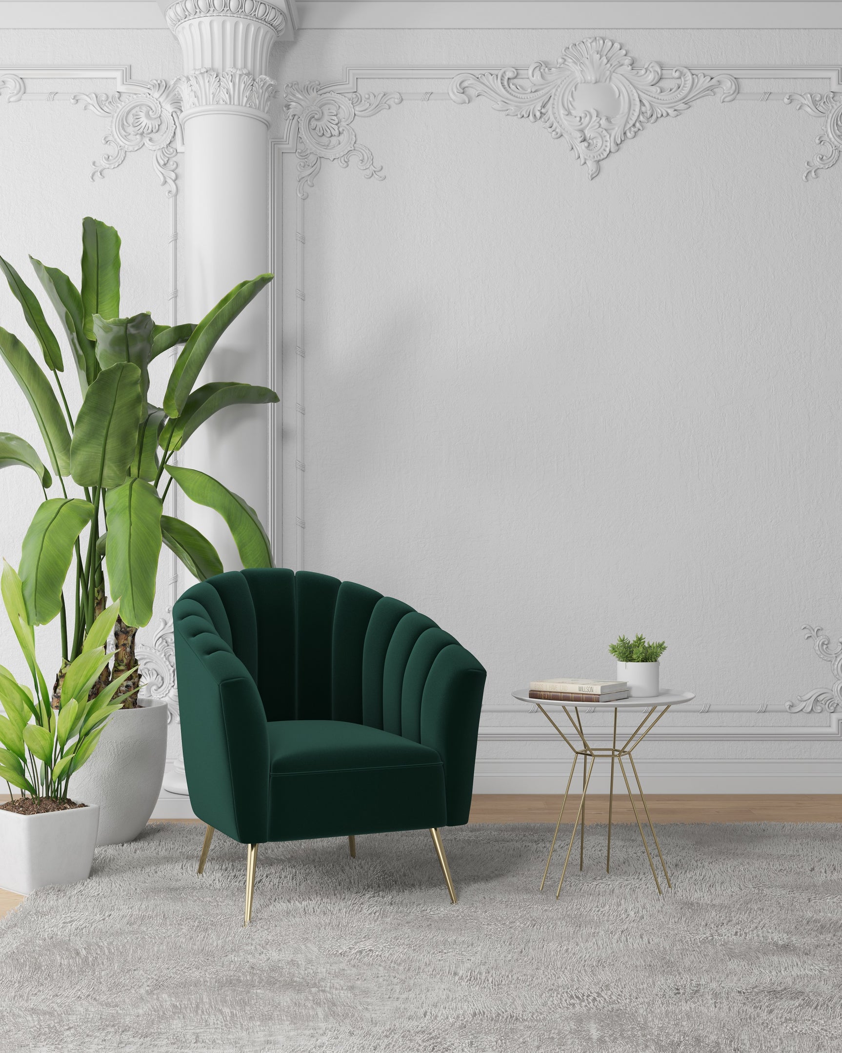 Rosemont Accent Chair in Green and Gold - Ornate Home