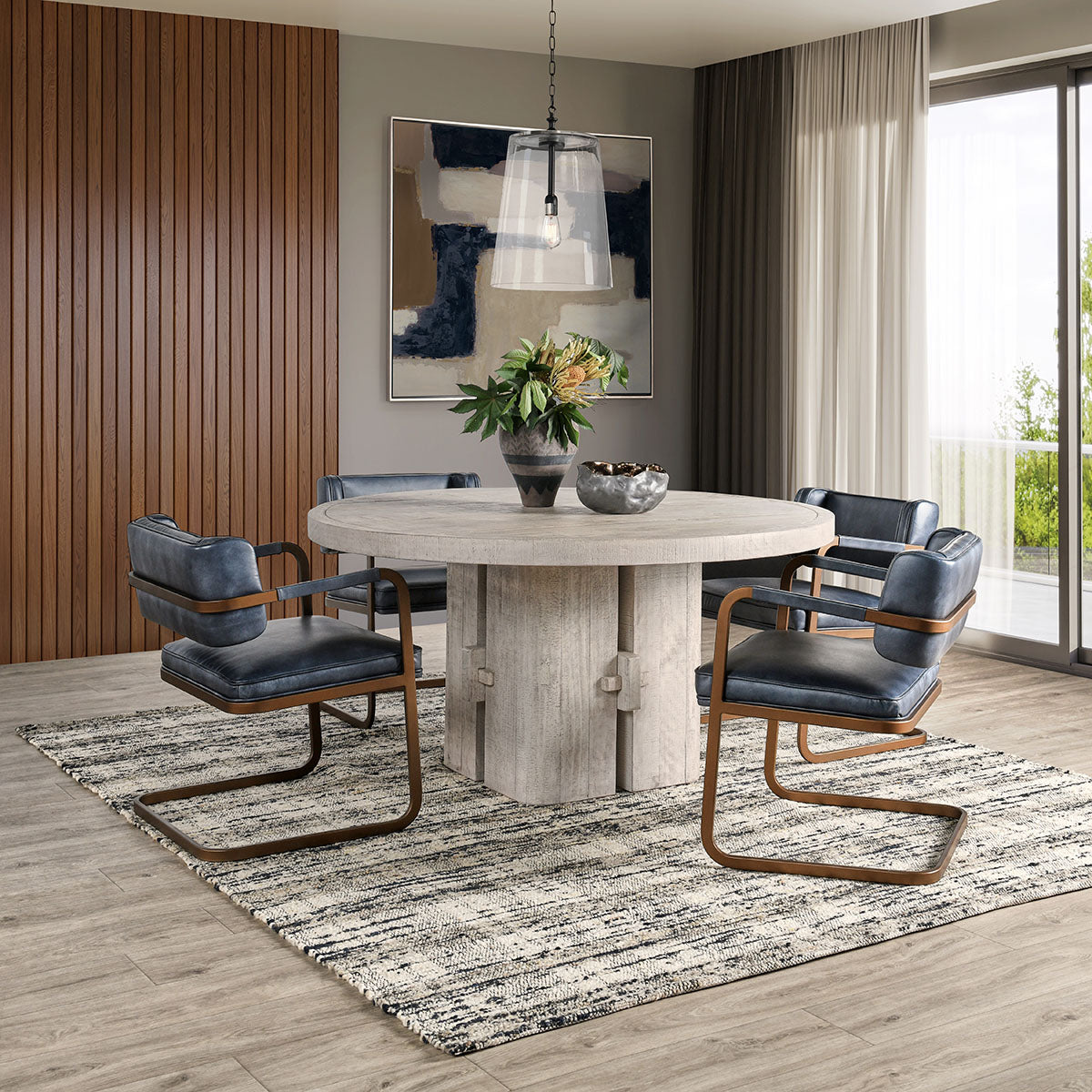 Rosemount Whitewash Round Dining Table - Ornate Home