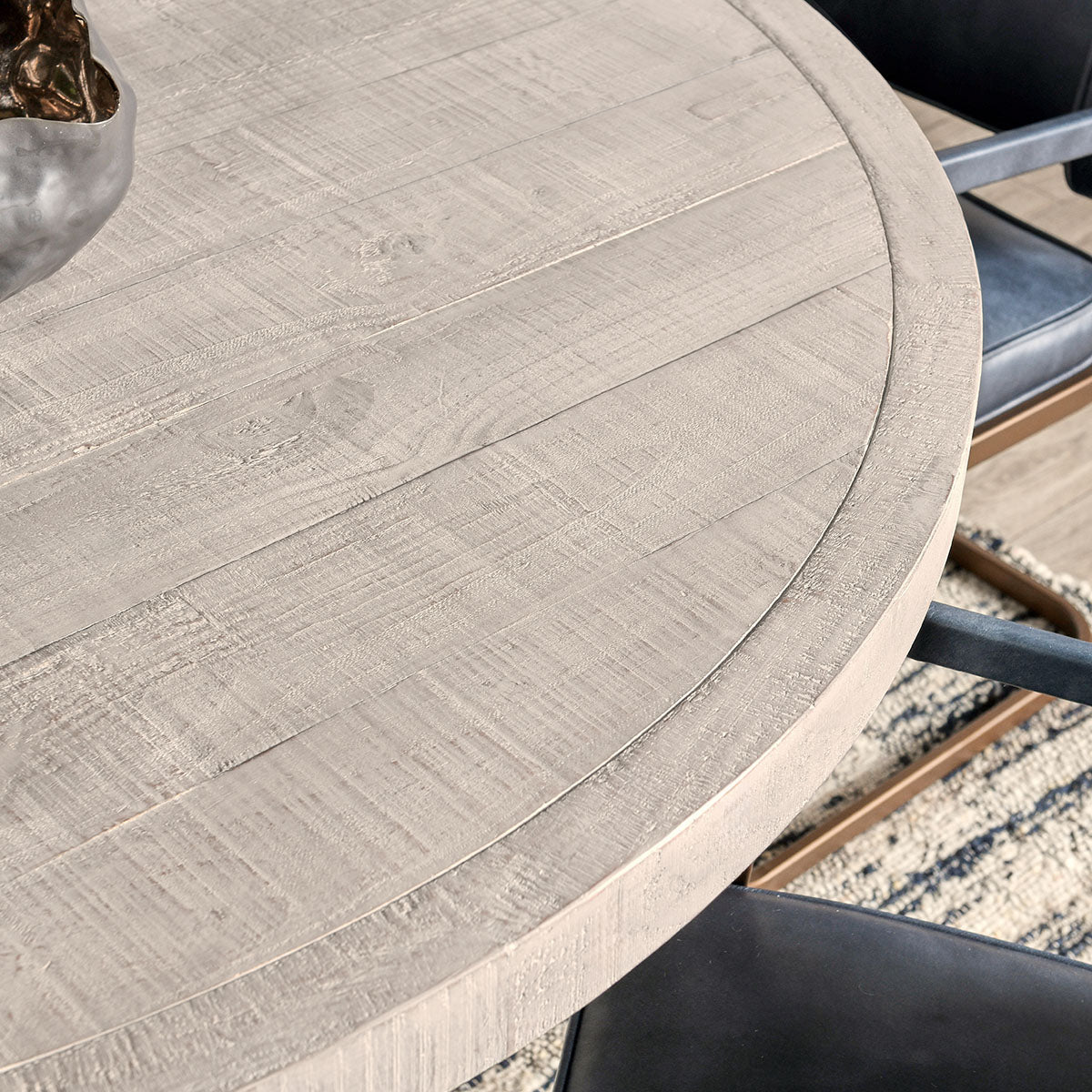 Rosemount Whitewash Round Dining Table - Ornate Home