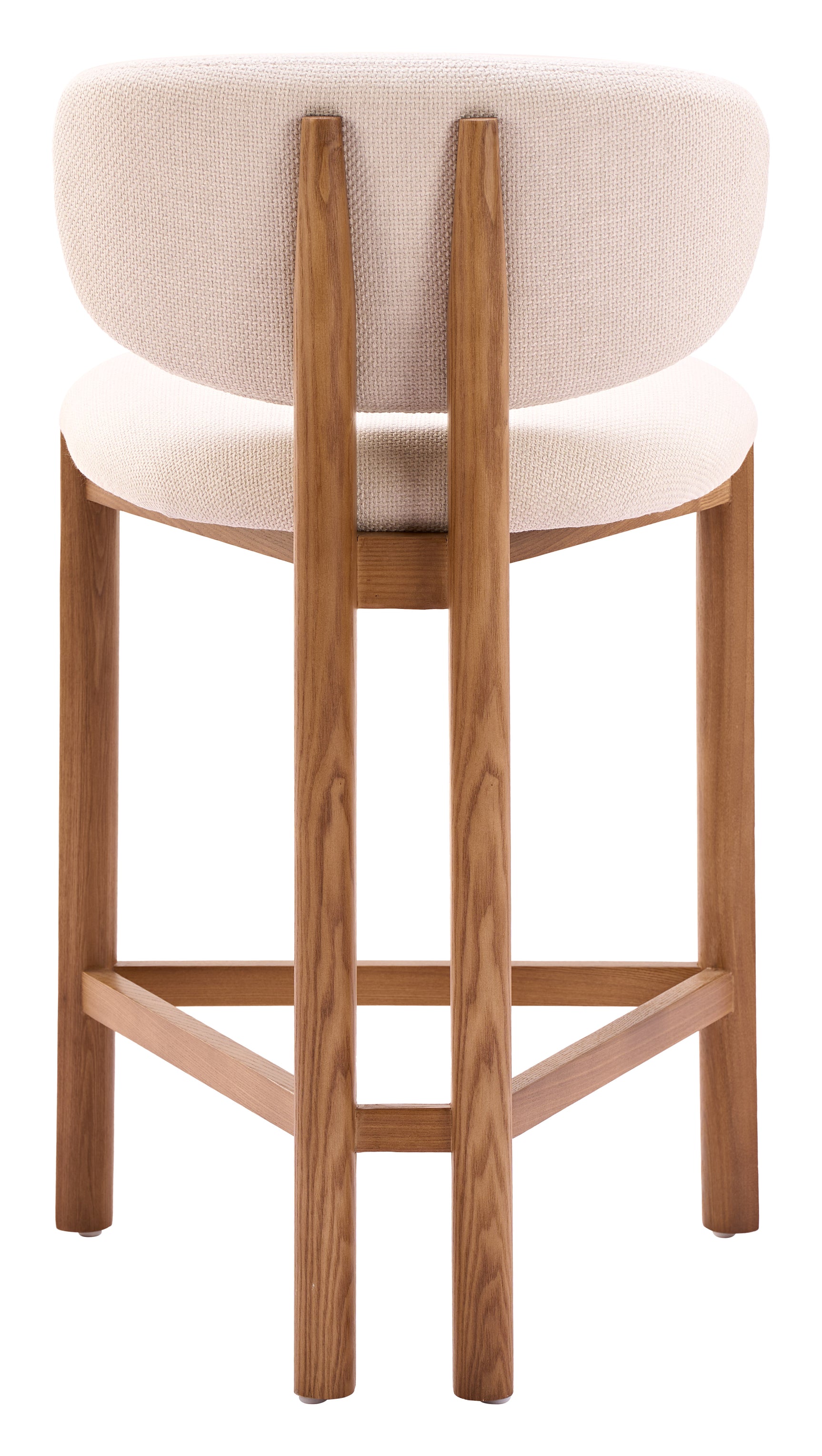 Rosetta Beige & Walnut Counter Stool (Set of 2)