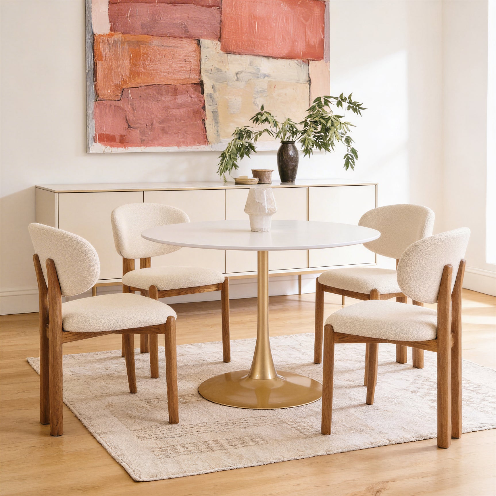 Rosetta Beige & Walnut Dining Chair (Set of 2)