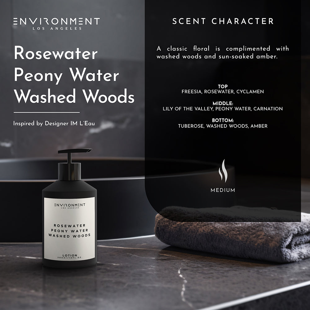 Rosewater | Peony Water | Washed Woods Lotion (Inspired by Issey Miyake L'Eau d'Issey®) - Ornate Home