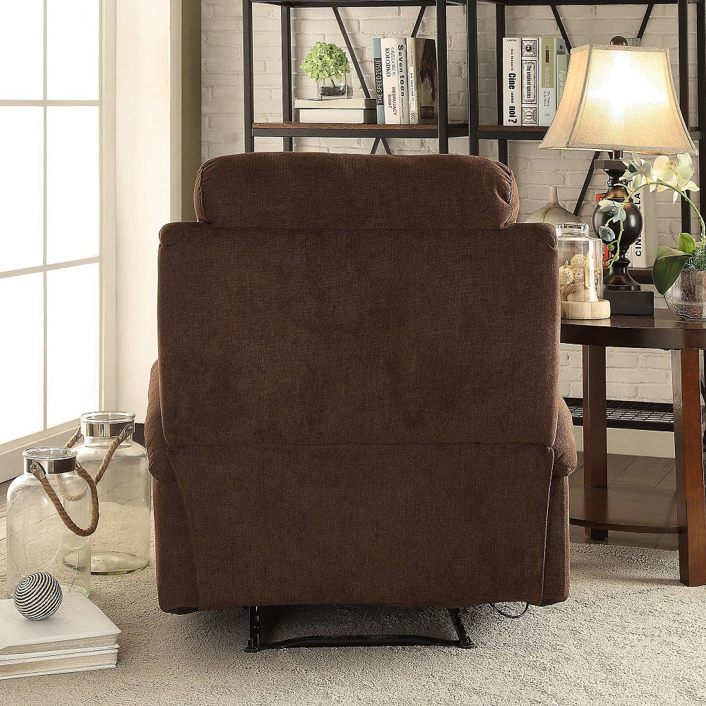 Rosia Chocolate Velvet Recliner (Motion) - Ornate Home