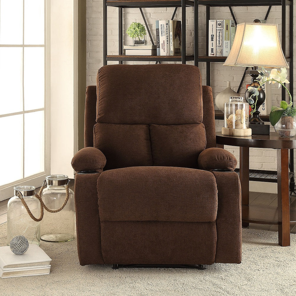 Rosia Chocolate Velvet Recliner (Motion) - Ornate Home