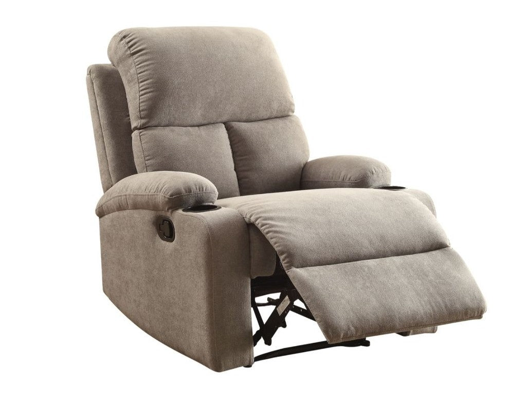 Rosia Gray Velvet Recliner (Motion) - Ornate Home