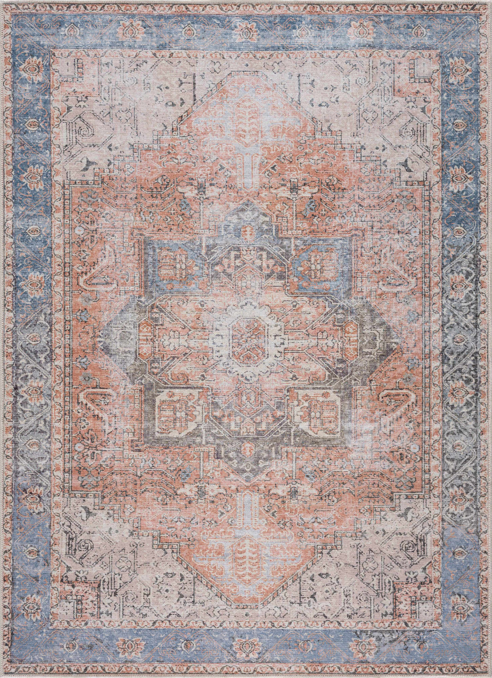 Rosman Distressed Washable Area Rug - Ornate Home